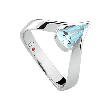 Joy ring in silver with sky topaz.